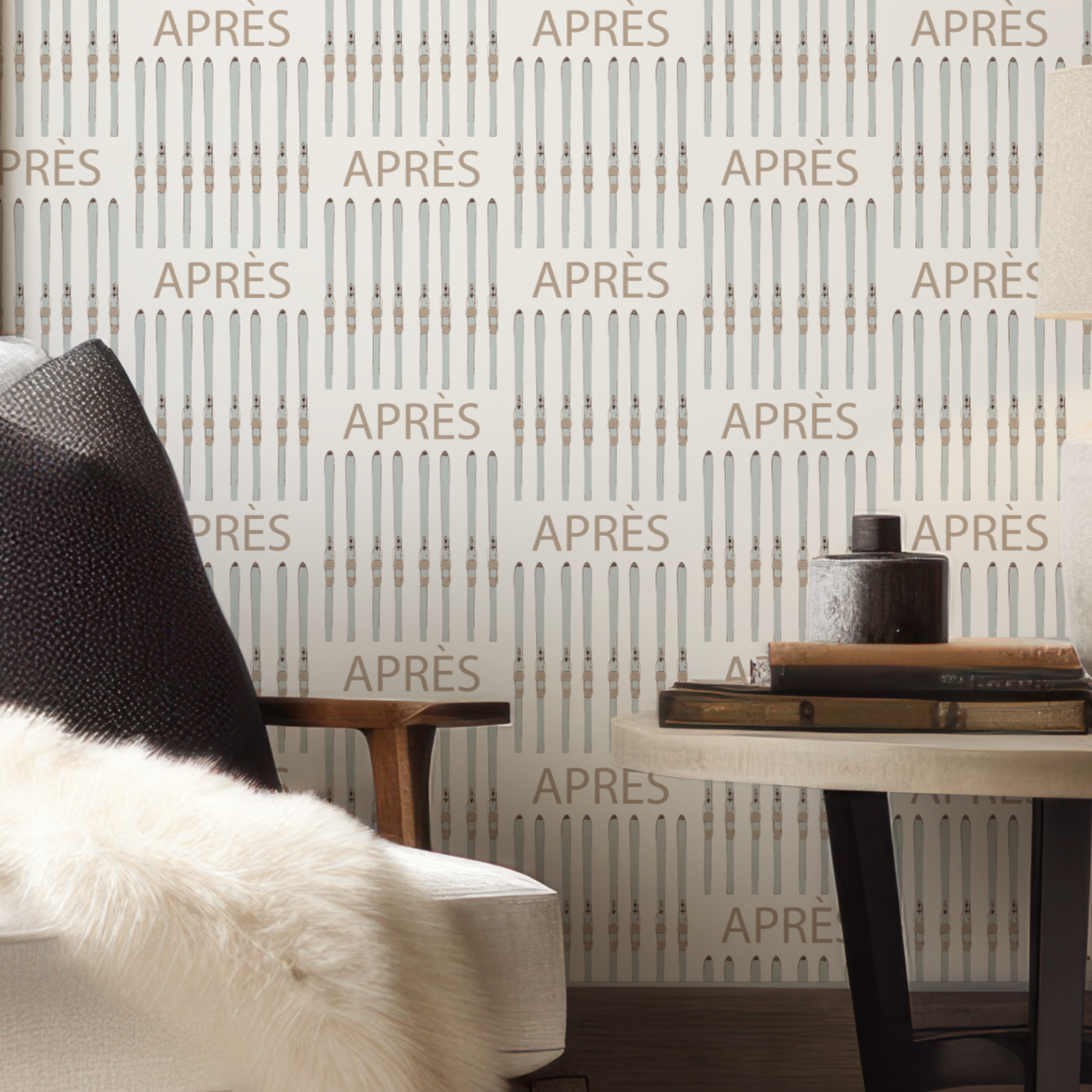 Après Ski on Off-White Wallpaper