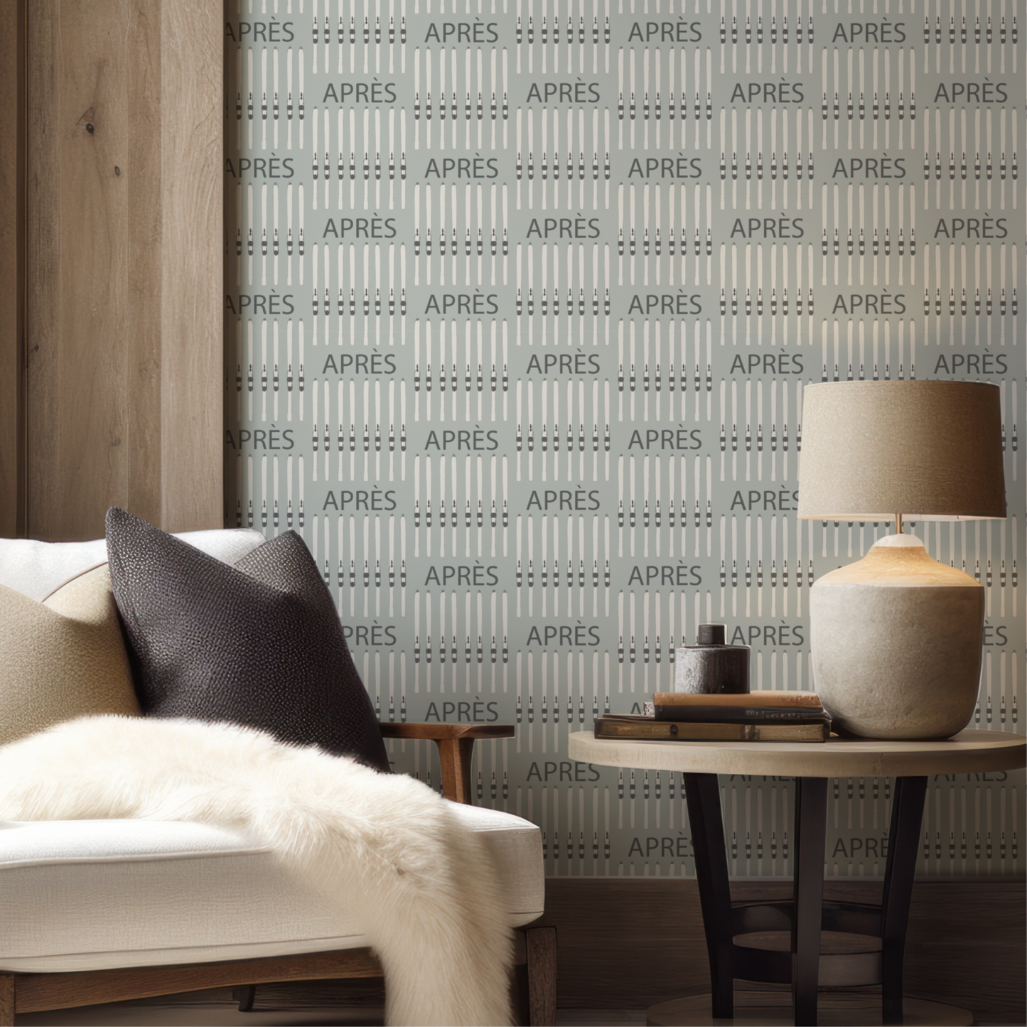 Après Ski on Sage Wallpaper