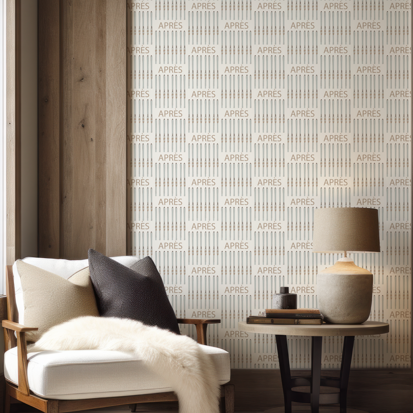 Après Ski on Off-White Wallpaper