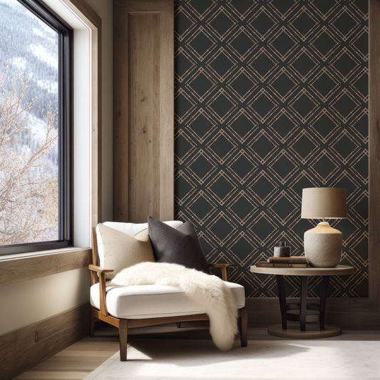 Ski Argyle on Black Wallpaper