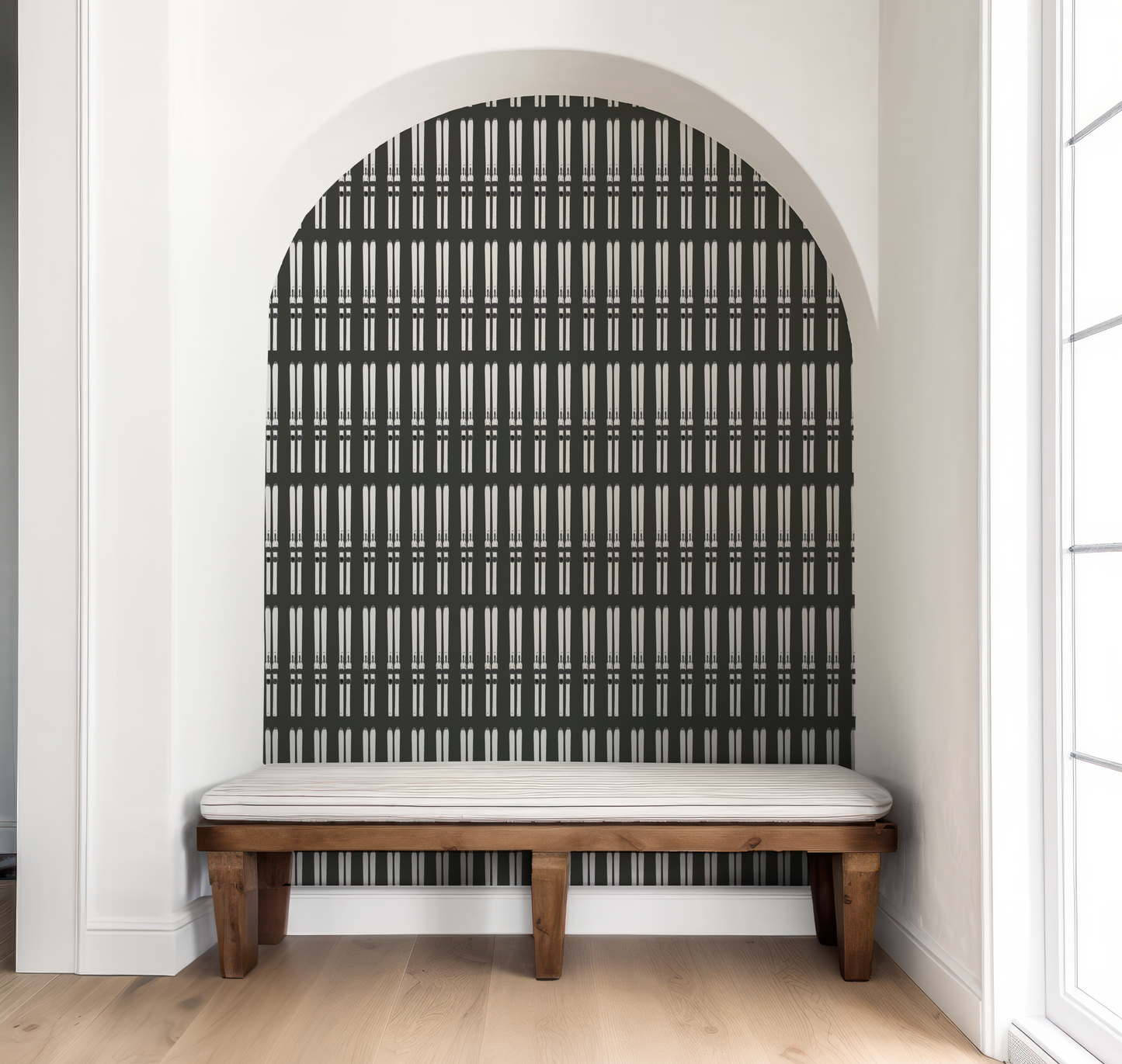 Ski Stripe on Black Wallpaper