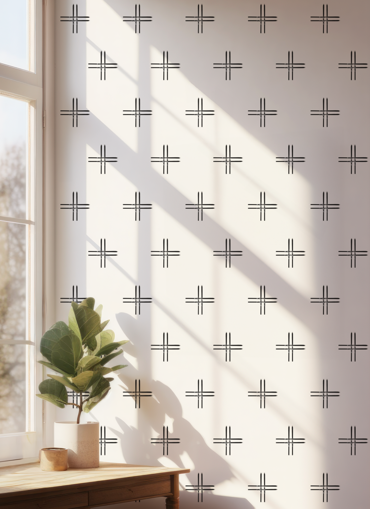 Ski Cross on White Wallpaper