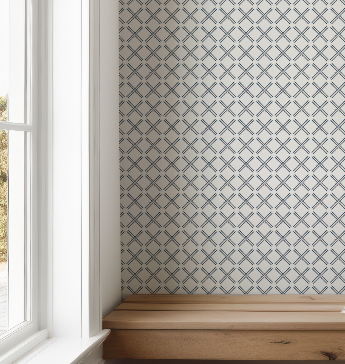 Vail Ski X on Off-White Wallpaper