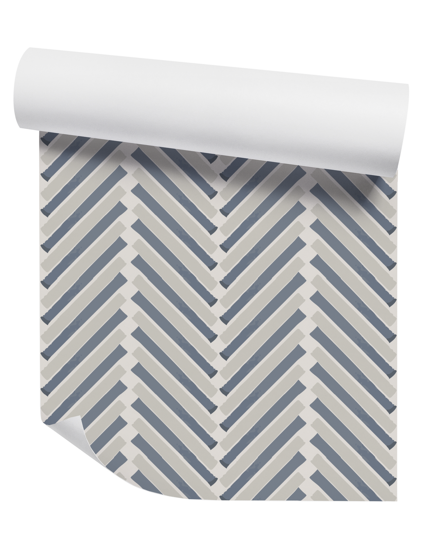 Chevron Beach Stripe LG on Off White Wallpaper