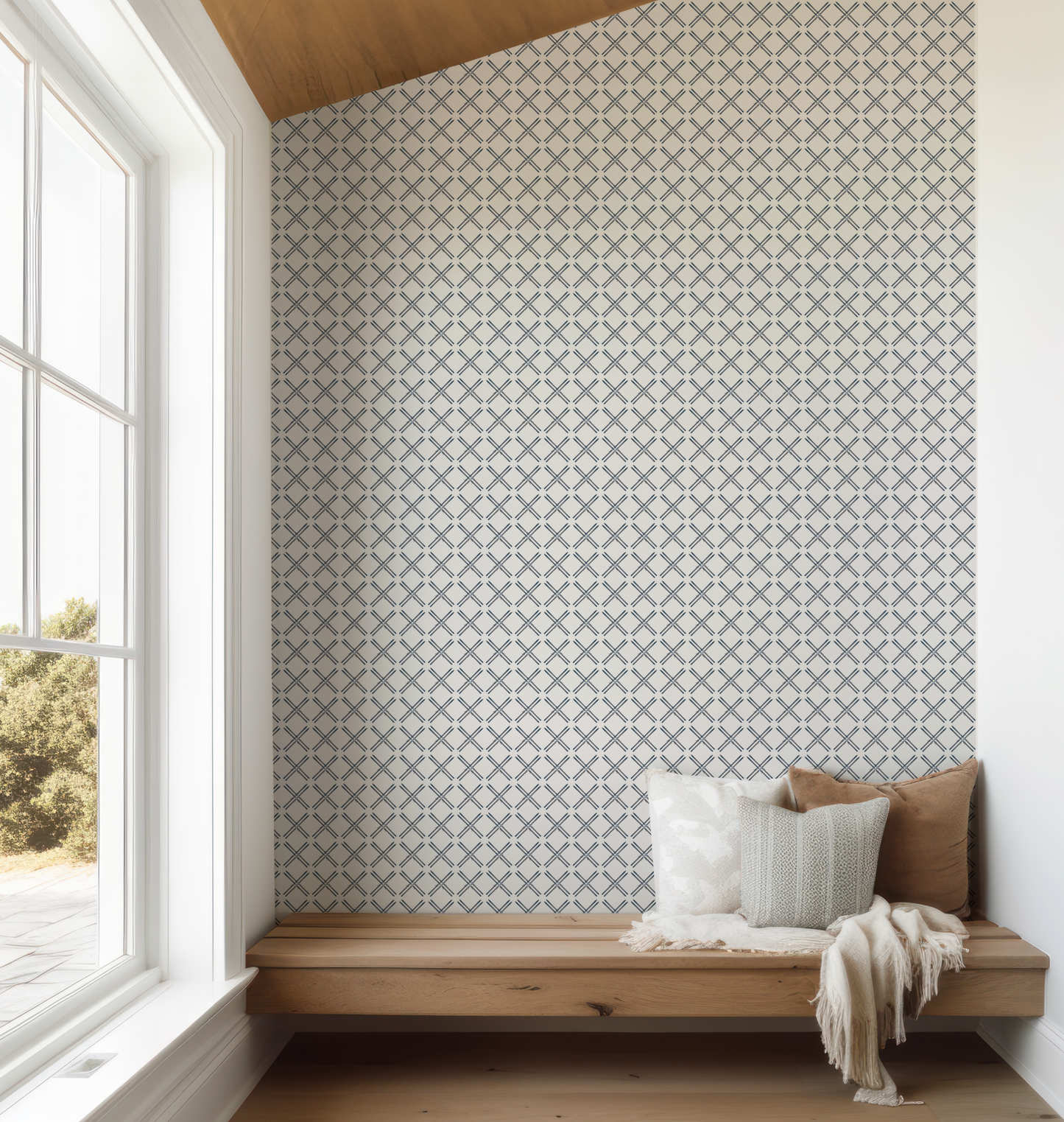 Vail Ski X on Off-White Wallpaper