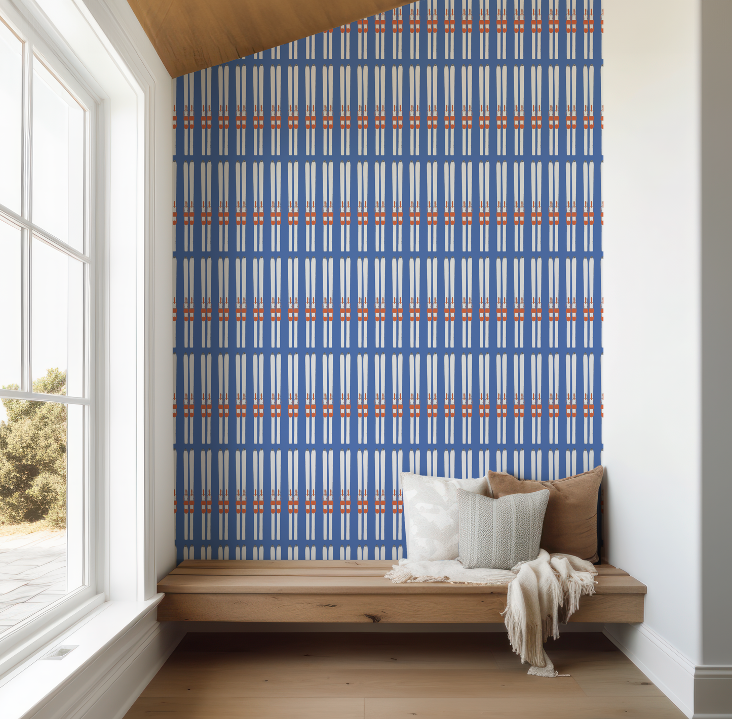 Ski Stripe on Bluebird Day Wallpaper