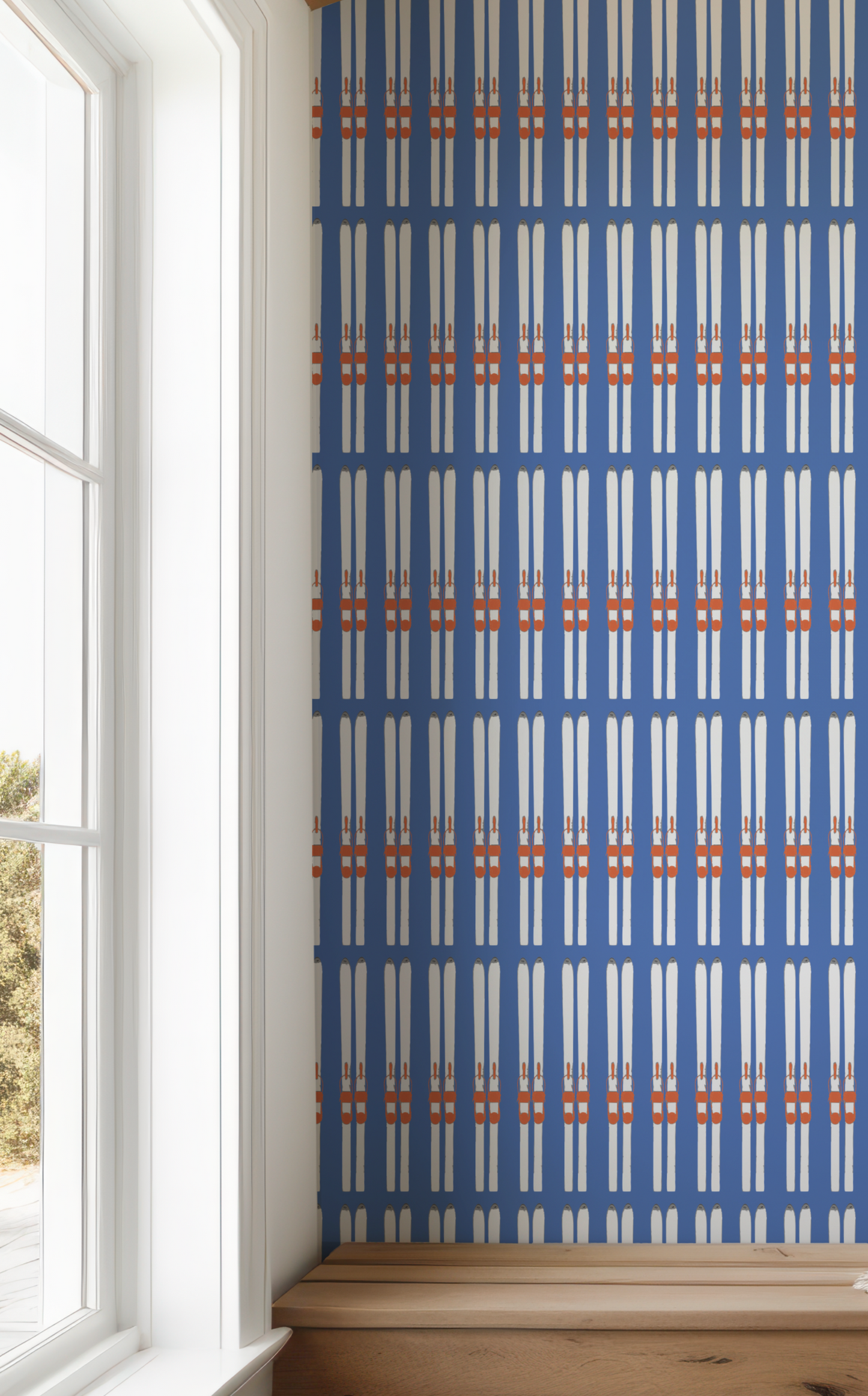 Ski Stripe on Bluebird Day Wallpaper