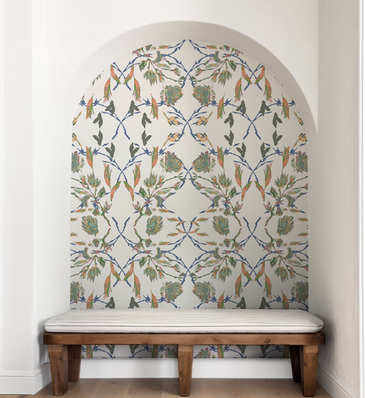 Santa Barbara Botanical On White Wallpaper