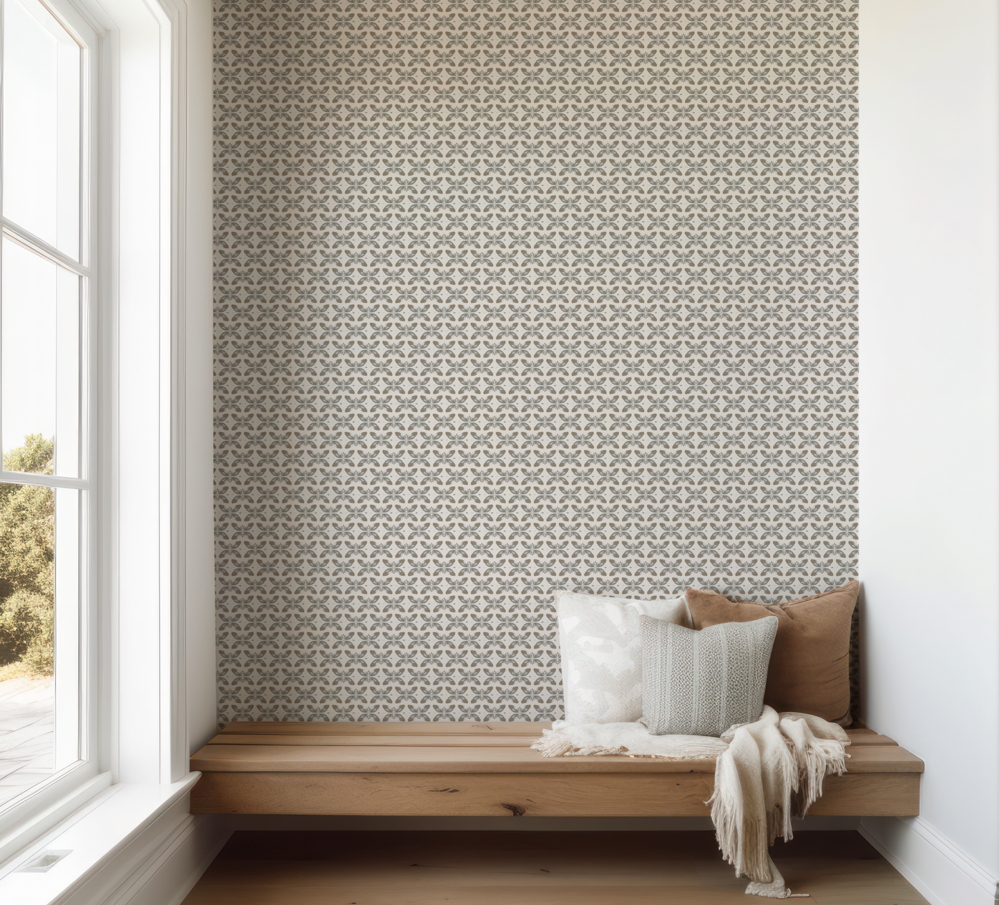 Vintage Floral Wallpaper On Off White