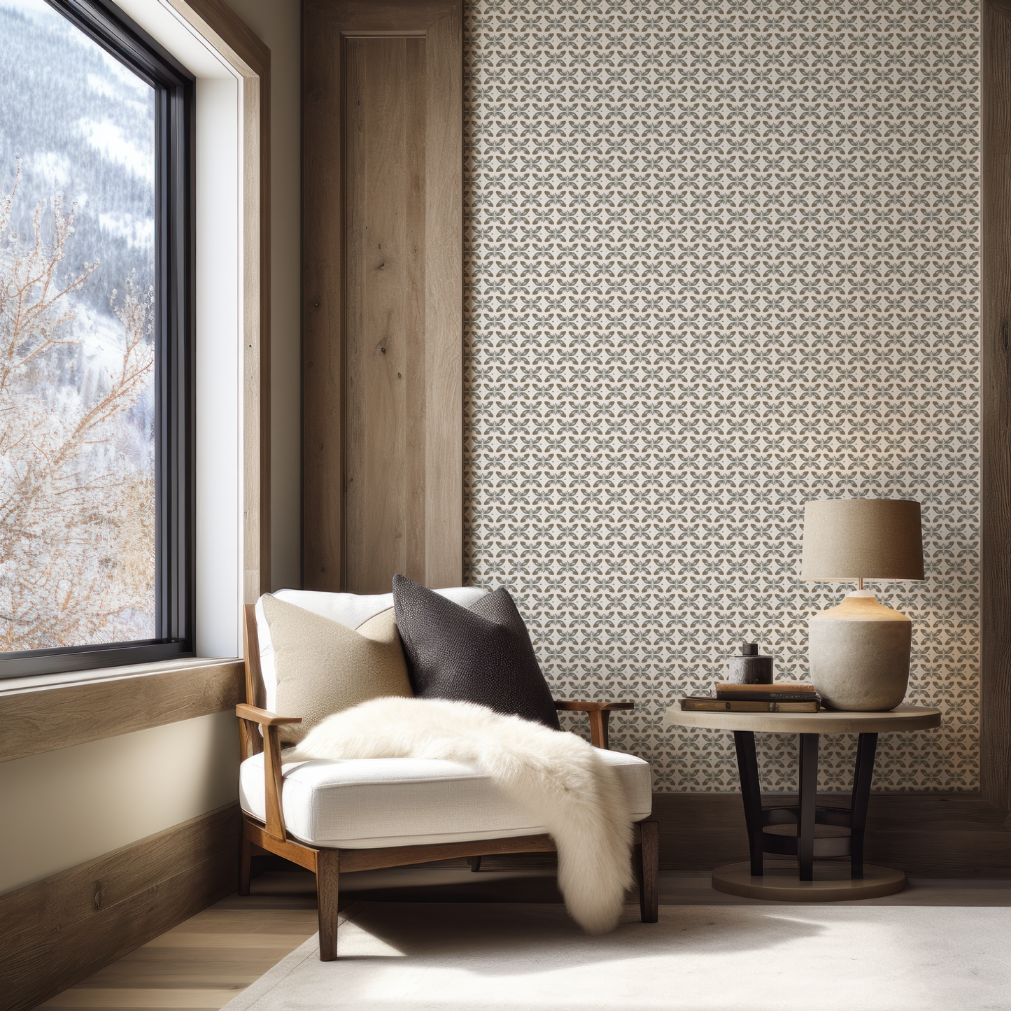 Vintage Floral Wallpaper On Off White