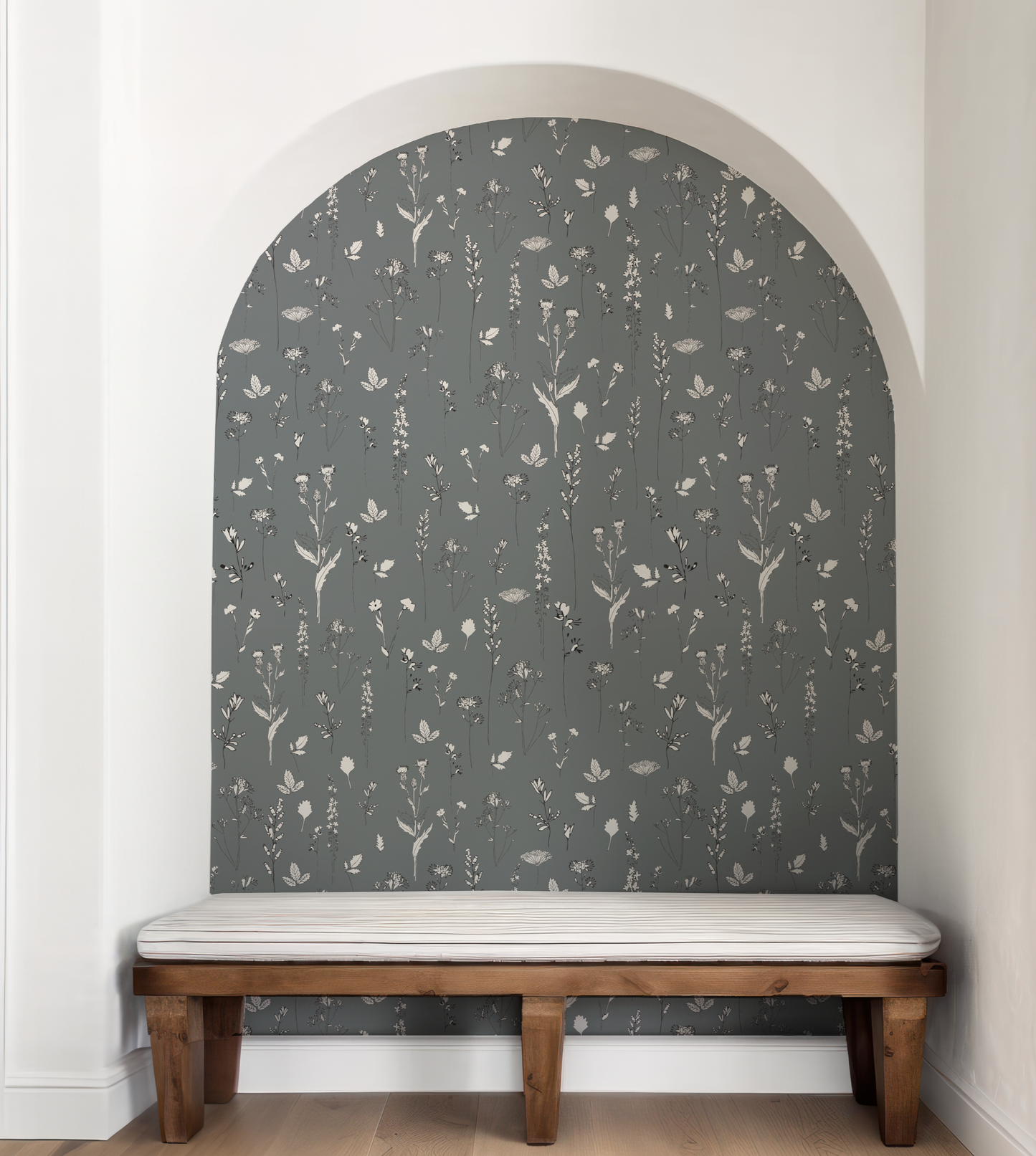 Nature Study on Slate Blue Wallpaper