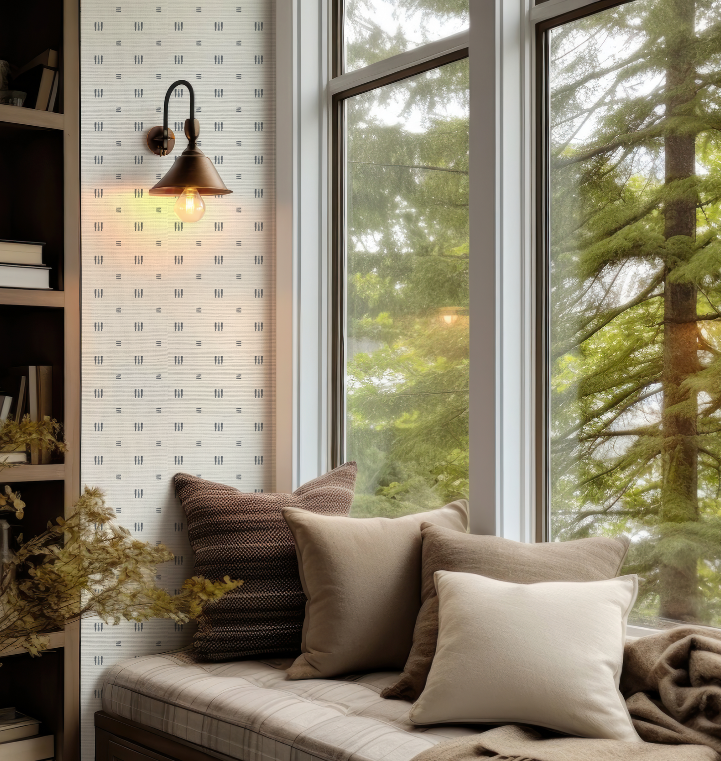 Dia Navy and White Wallpaper