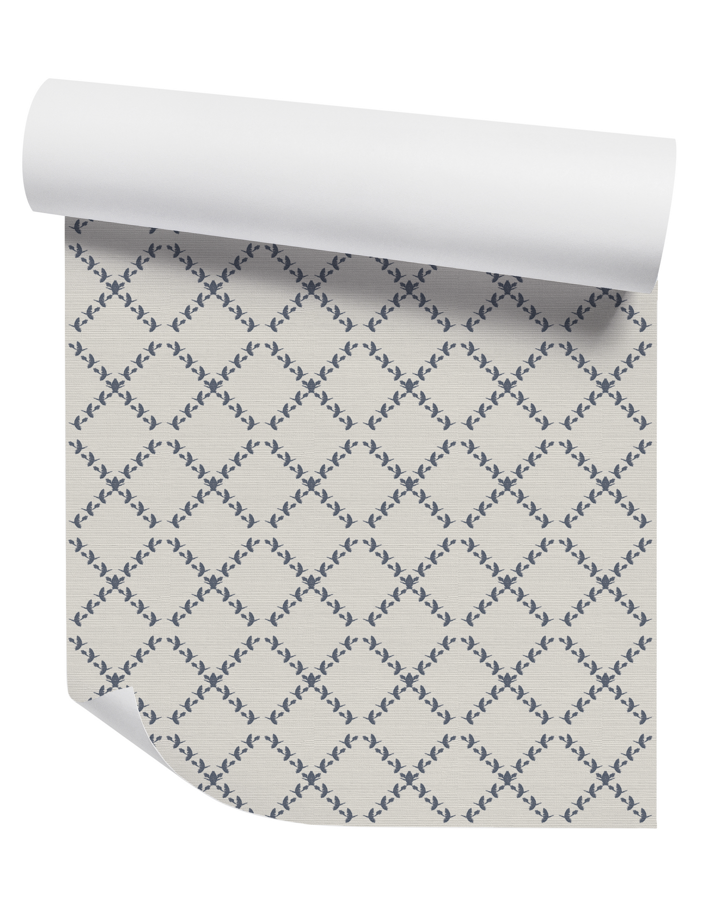 Vintage Slate Blue and Off White Wallpaper