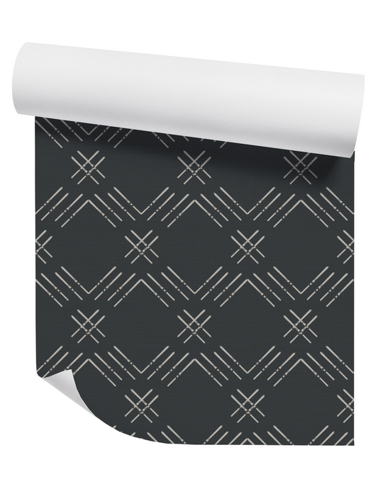 Ski Crossroads on Navy Blue Wallpaper
