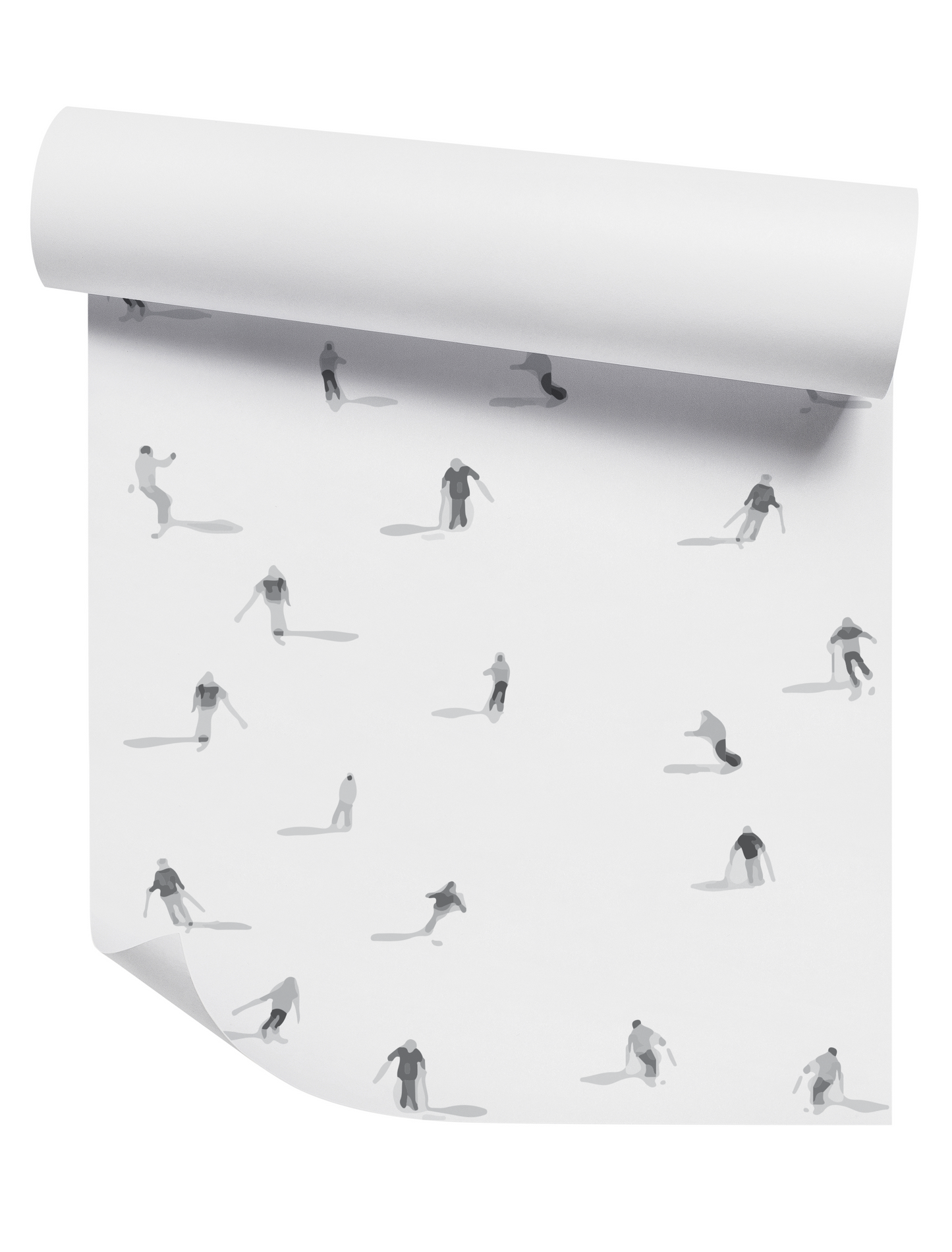 Ski Hill Grey and White Wallpaper