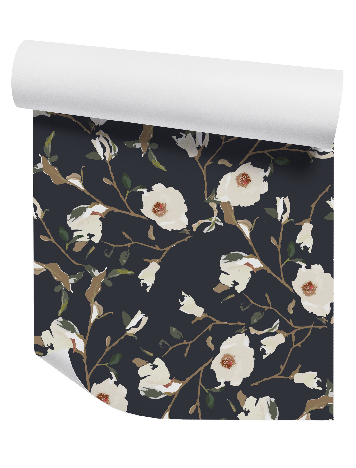 Magnolia Navy Wallpaper