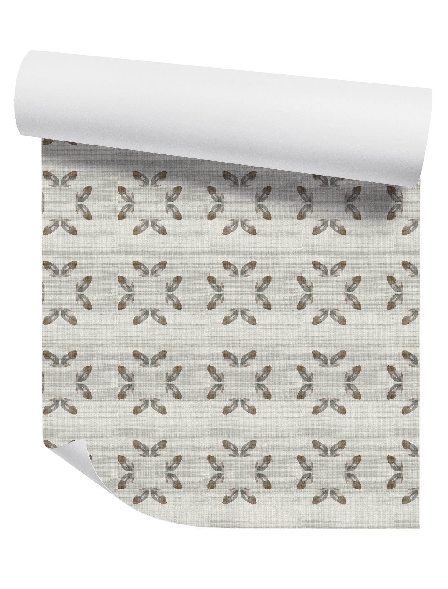 Painted Petal Square on Off White Wallpaper