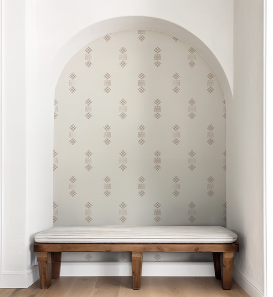 Fikka Sienna on Off White Wallpaper