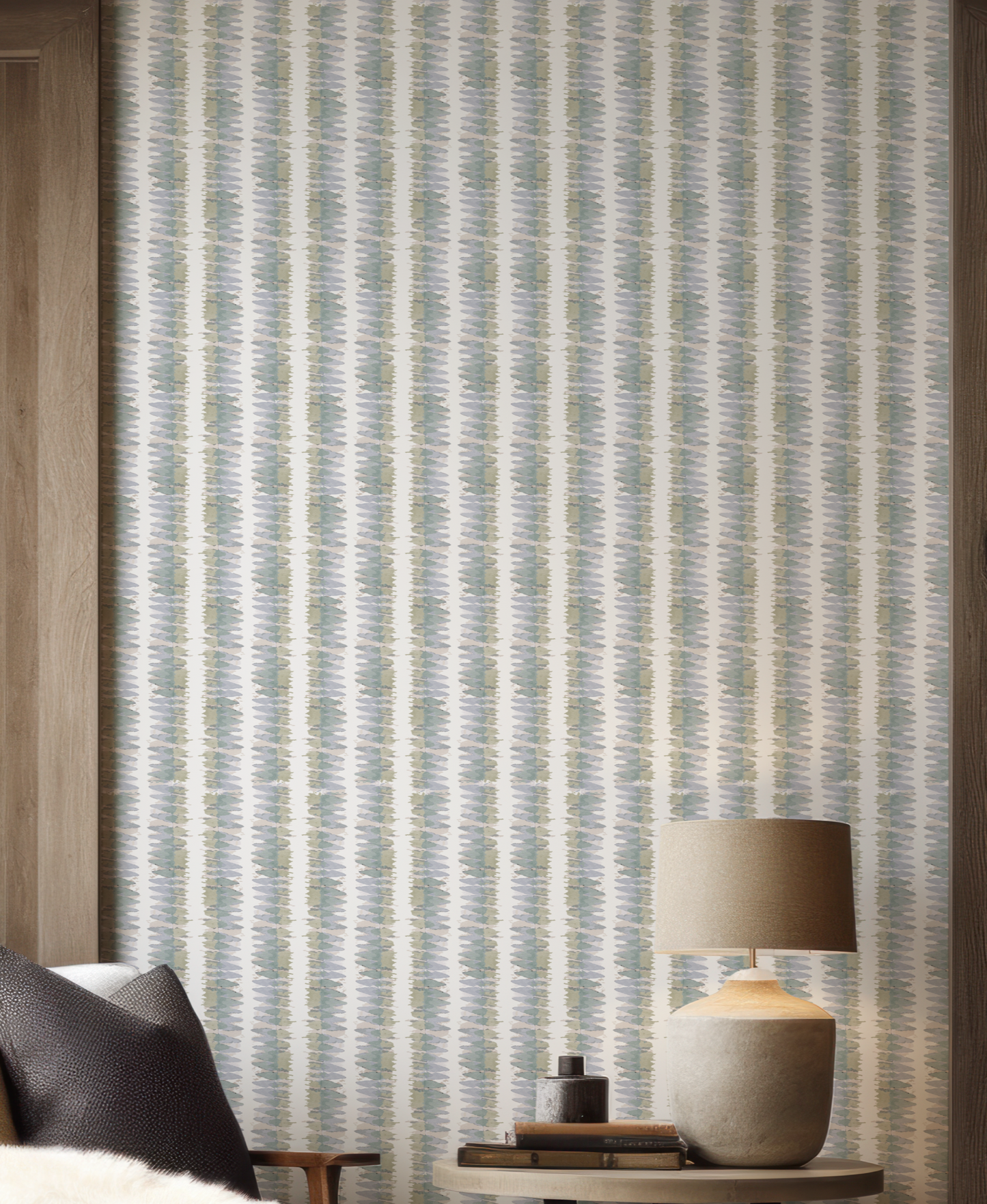 Painter's Watercolor Stripe Wallpaper