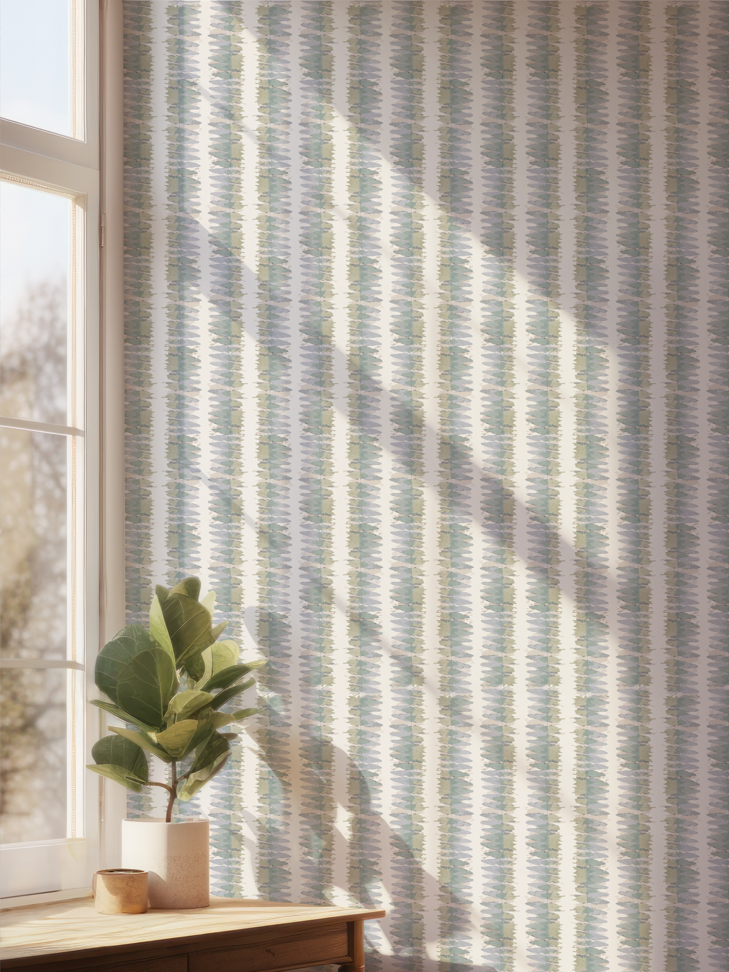 Painter's Watercolor Stripe Wallpaper