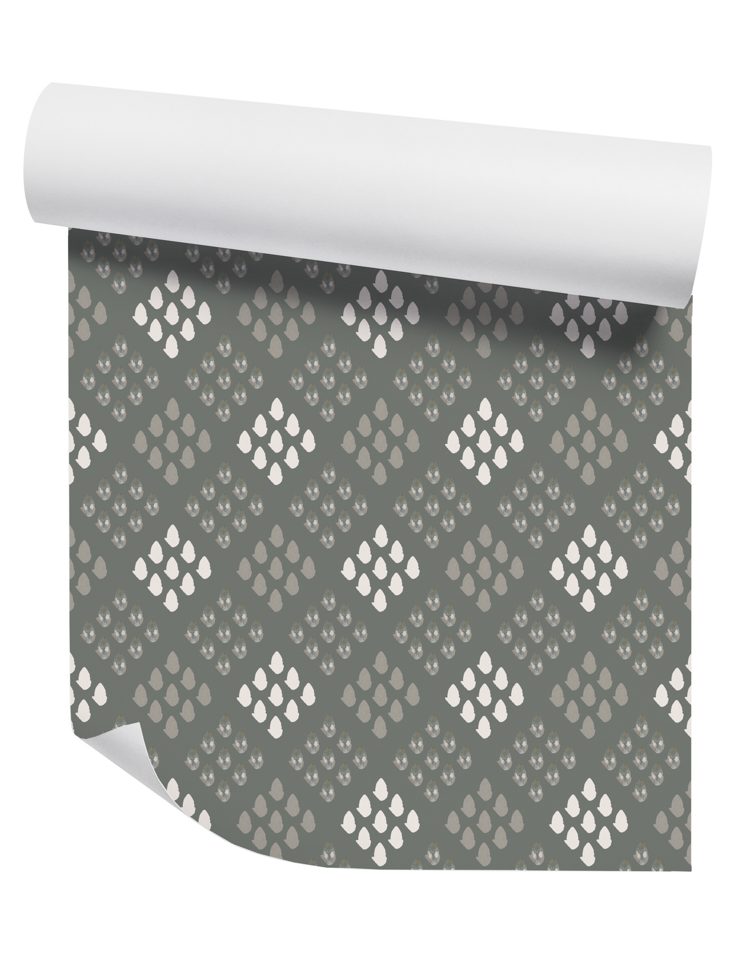 Floral Diamond on Sage Wallpaper