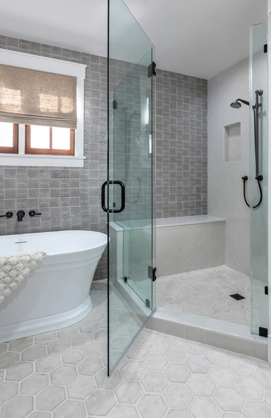 Willow + Wild Artillo 6i n Hexagon In Natural Gray Standard Limestone - Per Square Foot - Ships On Truck With Lift Gate ( If needed )