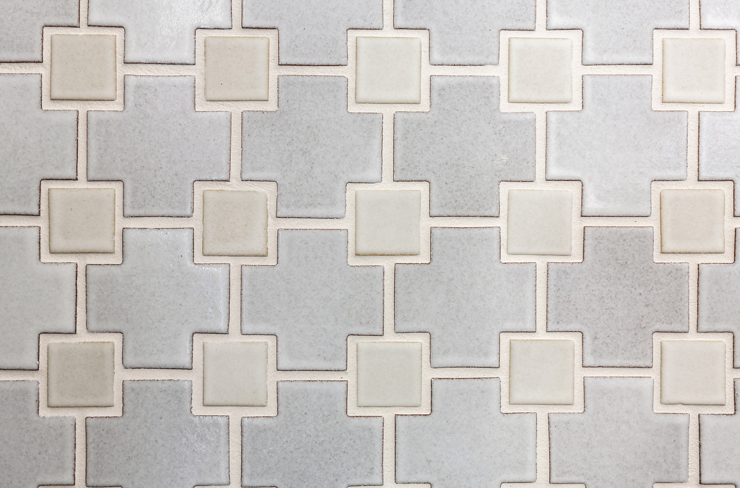 Willow + Wild Swiss Cross Tile In Great White Sierra Snow Arabesque - 4 Piece Tile Sample - Ships US Postal Service