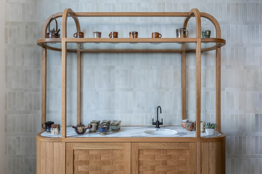 Willow + Wild Studio Tile 2" x 8" In Sierra Snow Arabesque - 4 Piece Tile Sample - Ships US Postal Service