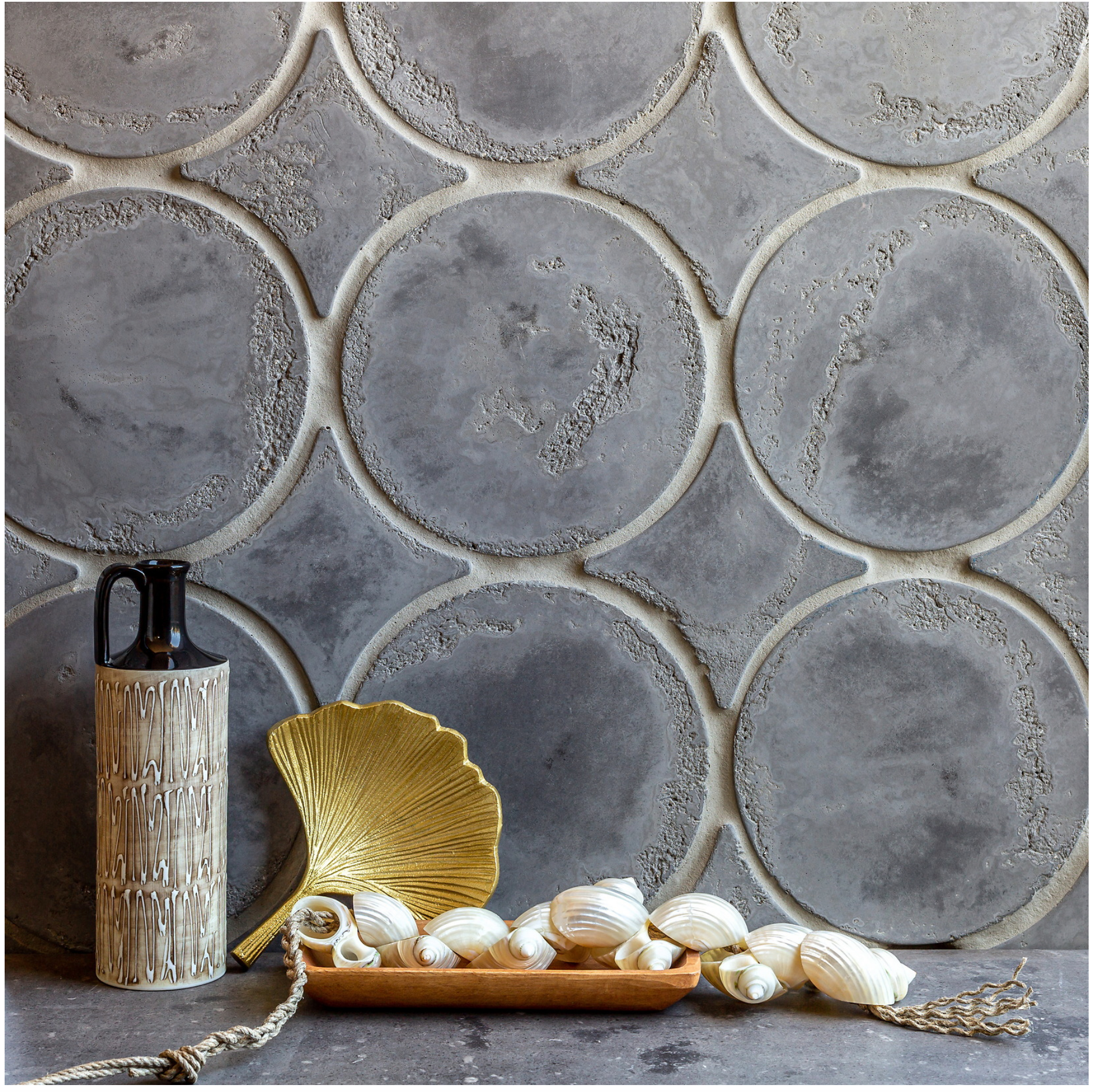 Willow + Wild Arabesque Charcoal Limestone Arabesque Big Charcoal Limestone Sample - Ships US Postal Service