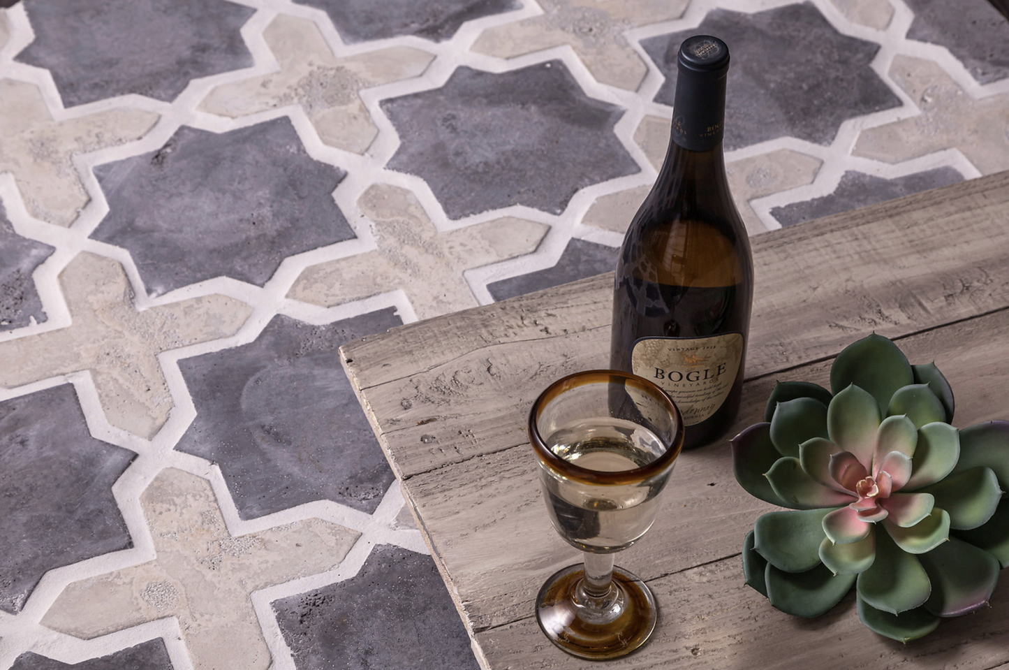 Black and White Tile Magnolia 2c in Early Gray Limestone