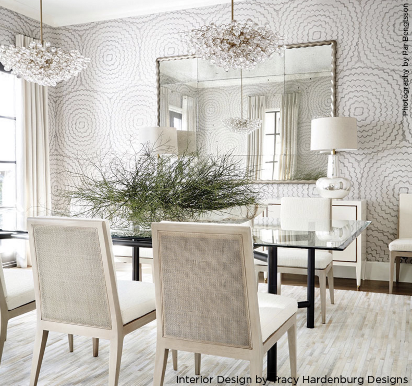 Grasscloth Flower Bloom in Dove/Black and White Wallpaper