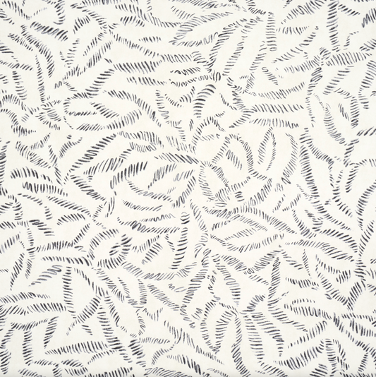 Leaf Sketch Black and Off White Wallpaper