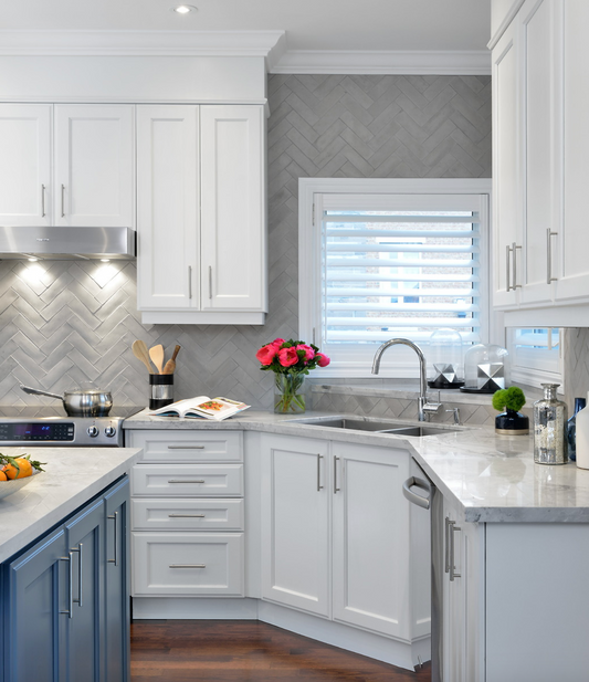 Herringbone Tile - Artillo Brick in Early Grey 2" x 8"