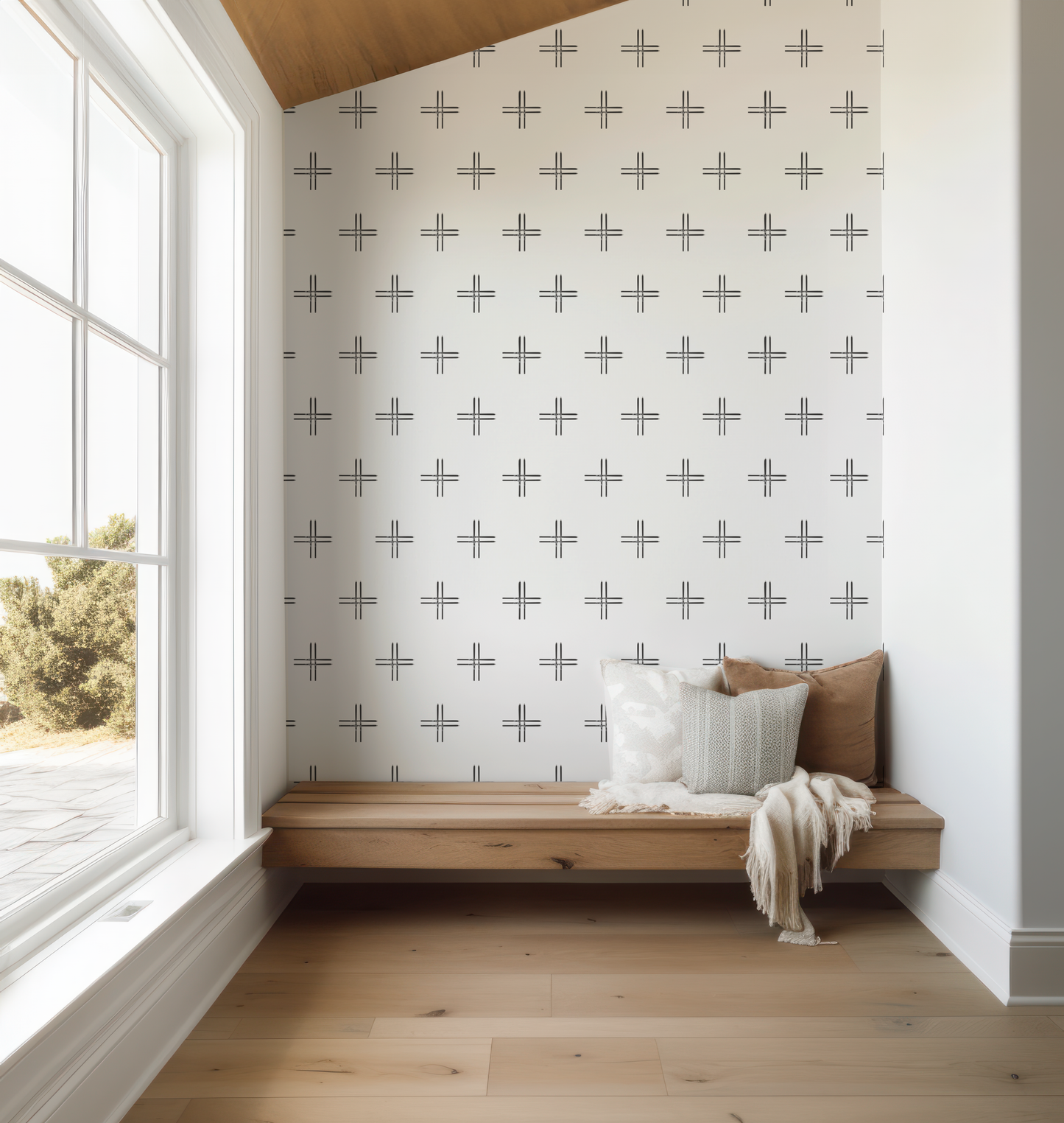 Ski Cross on White Wallpaper