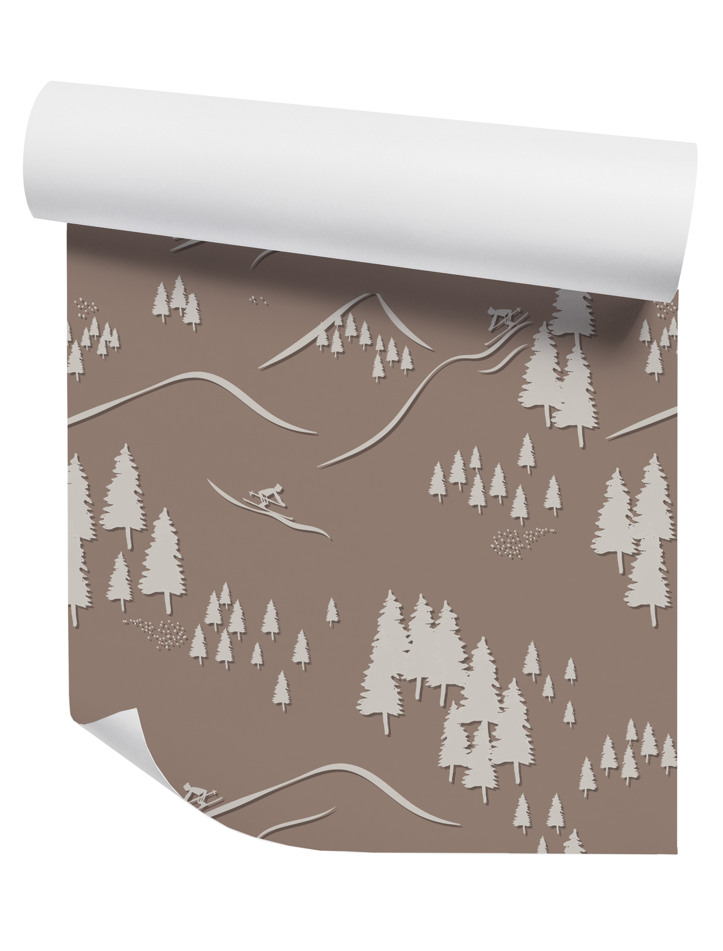 Mountain Skier Wallpaper on Terracotta