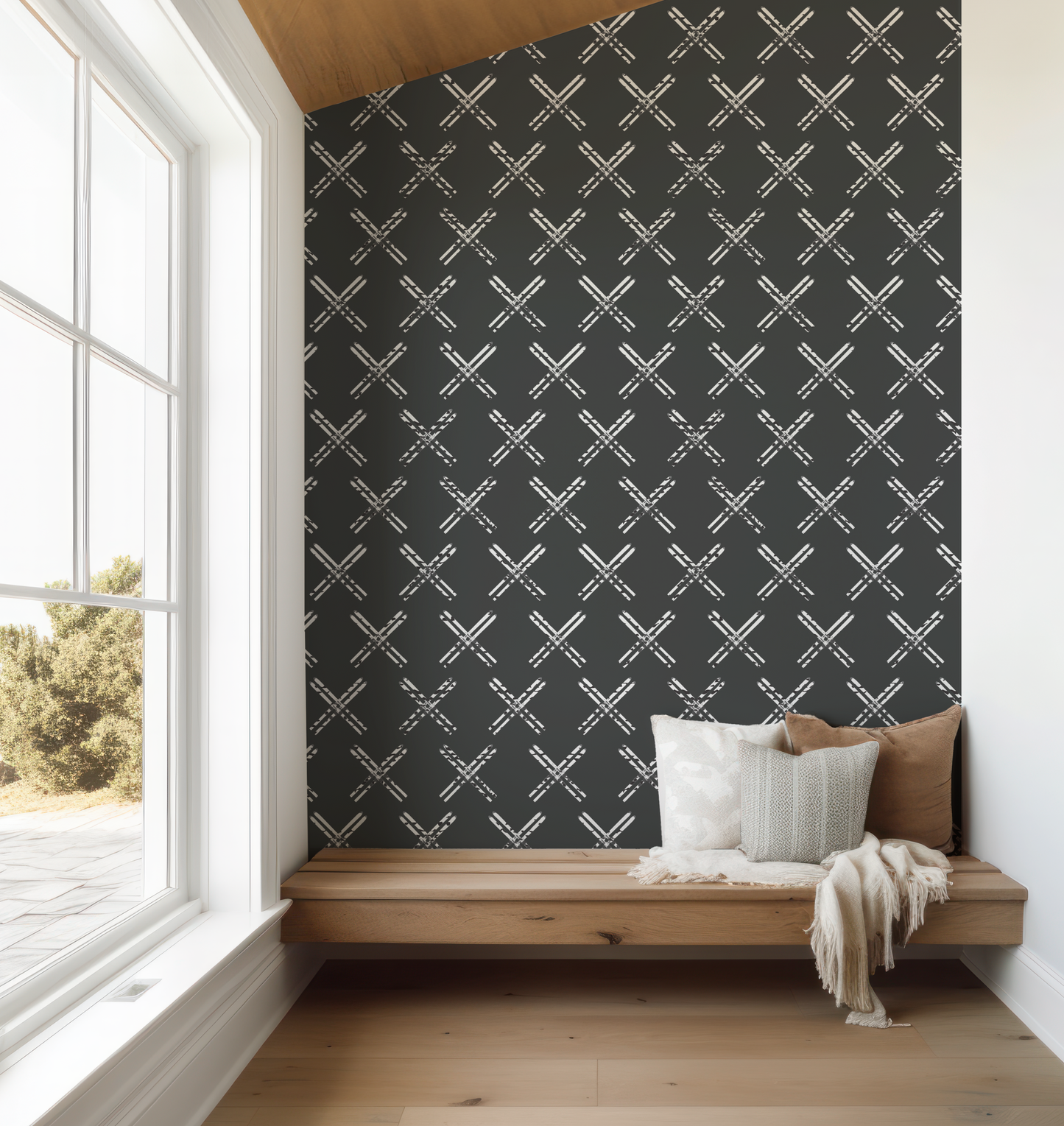 Ski Double X on Black Wallpaper