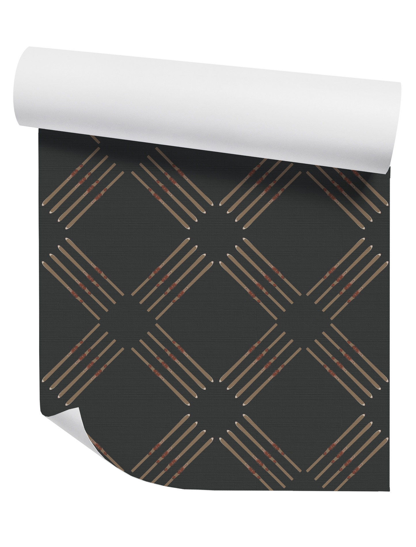 Vintage Ski Quad on Black Wallpaper