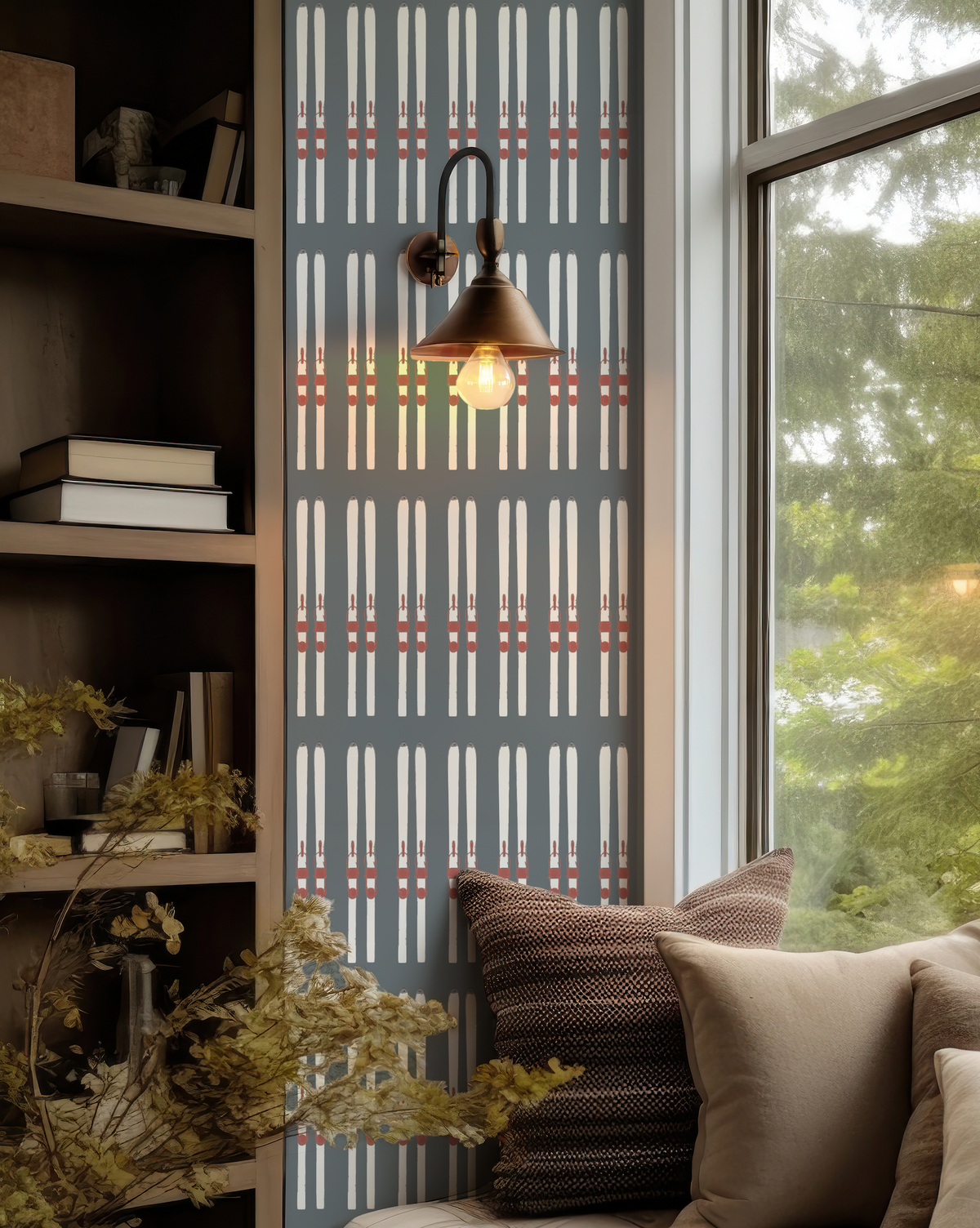 Ski Stripe Wallpaper - Park City Blue