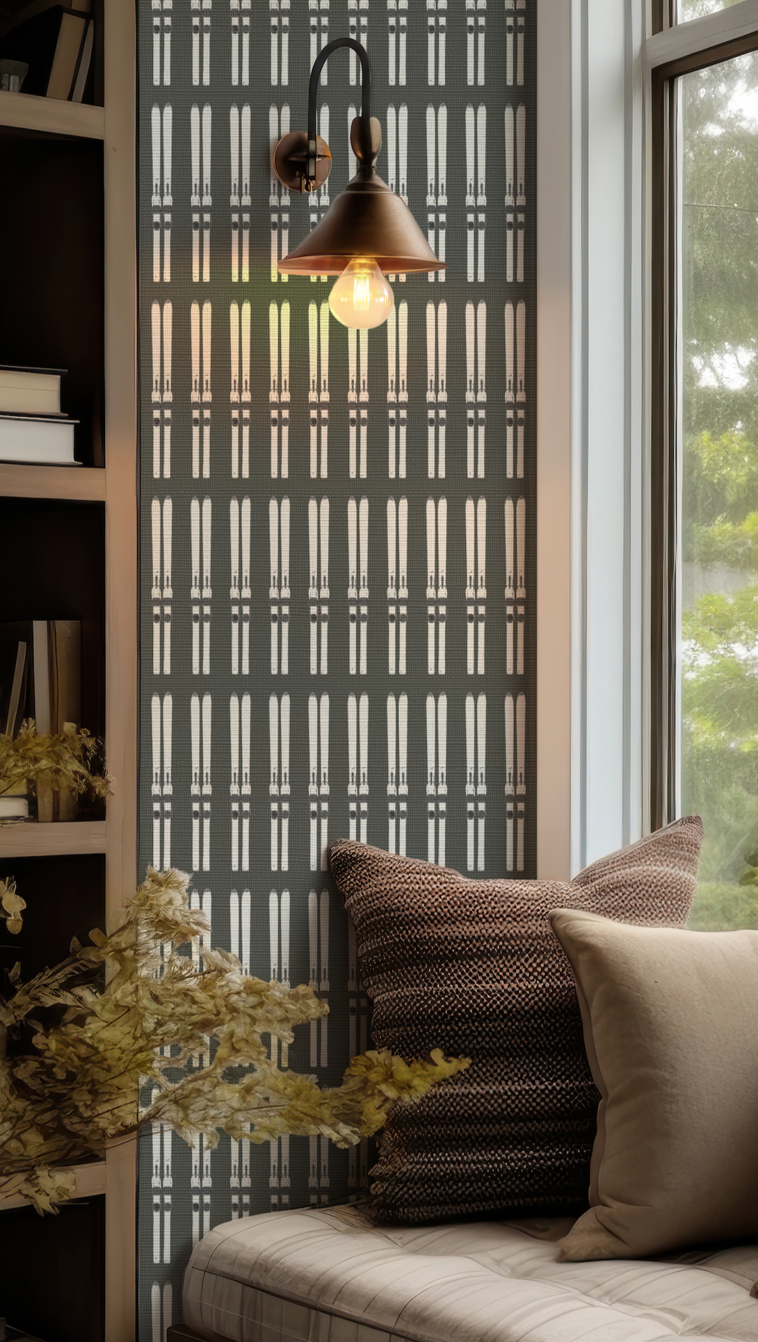 Ski Stripe on Black Wallpaper