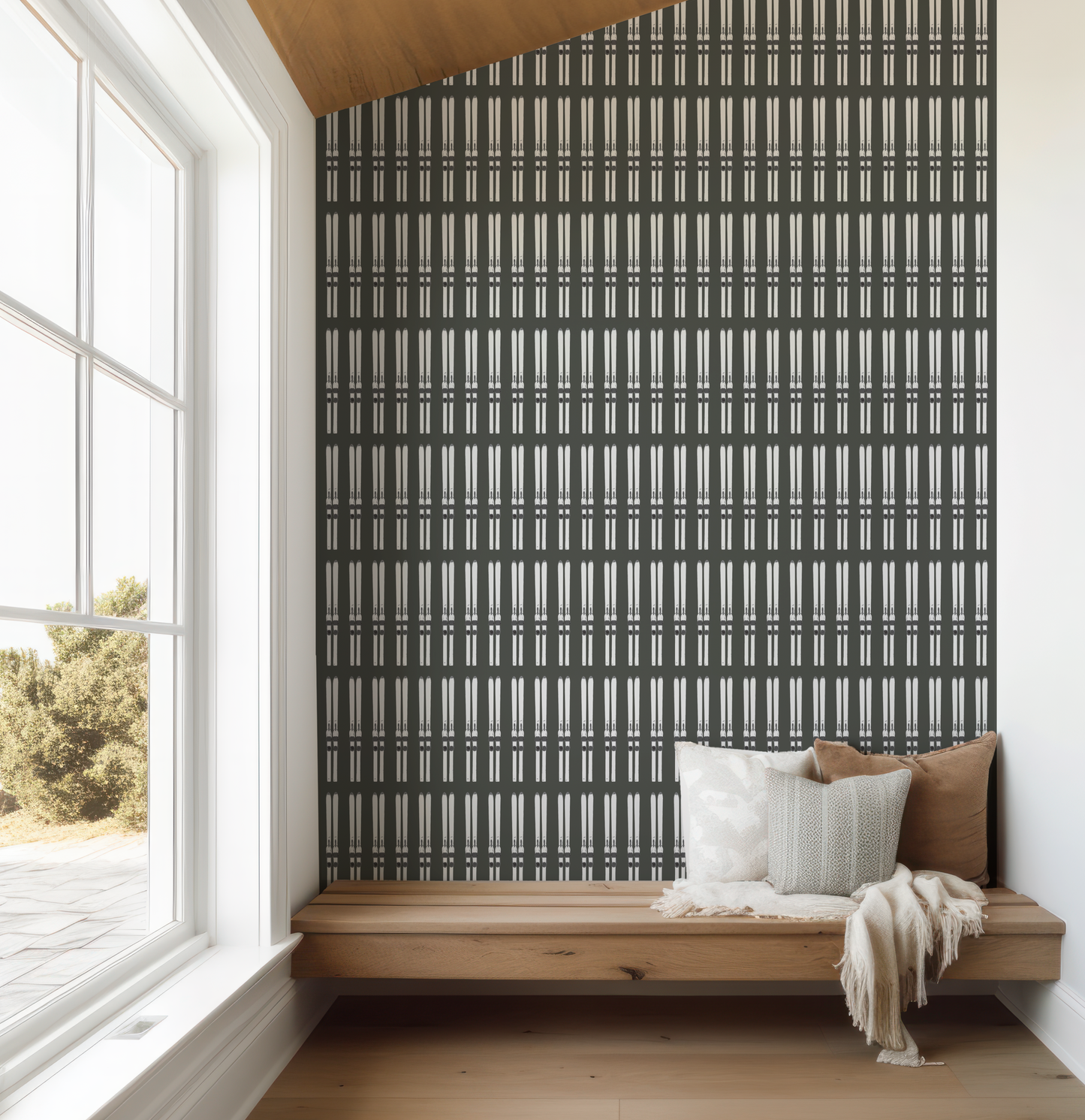 Ski Stripe on Black Wallpaper