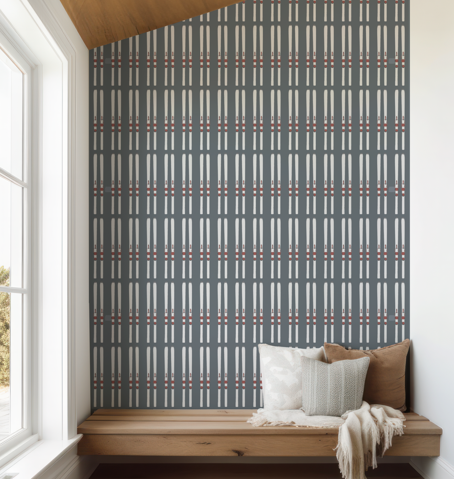 Ski Stripe on Deer Valley Blue Wallpaper