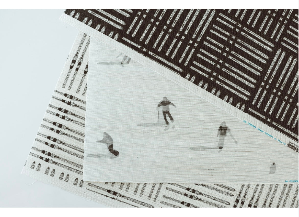 Ski Hill Grey and White Wallpaper