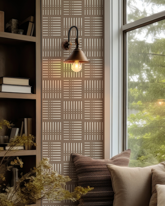 Ski Square Wallpaper in Tonal Browns