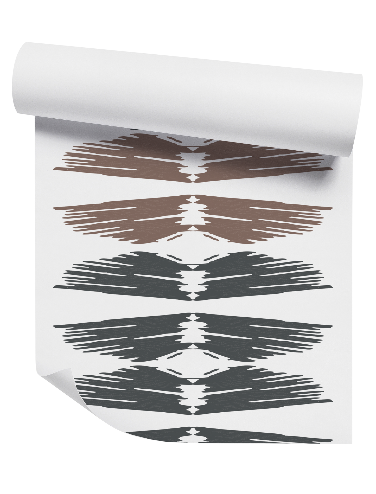 Deepest Green and Sienna on White Taos Stripe Wallpaper