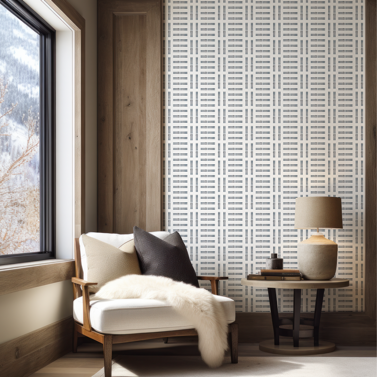 Vail Ski Alternating Stripe Wallpaper