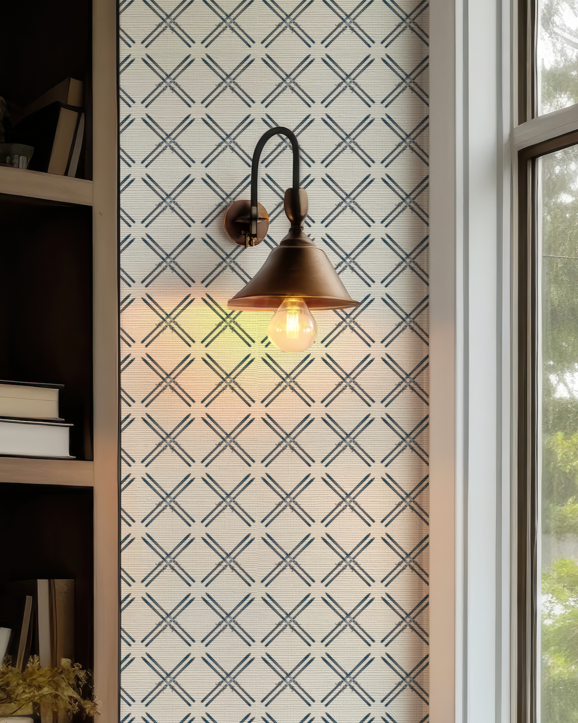 Vail Ski X on Off-White Wallpaper