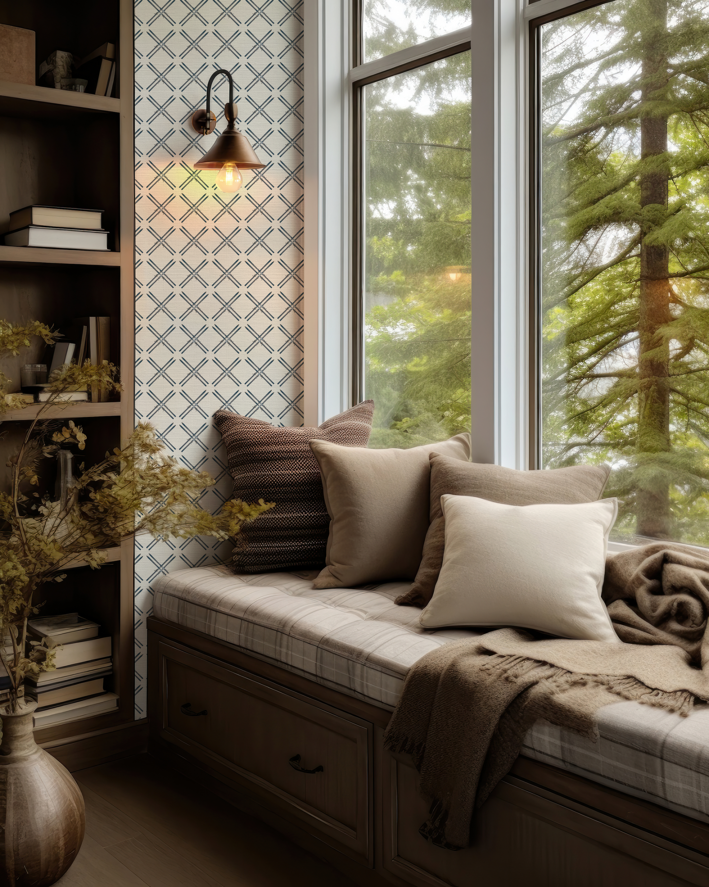 Vail Ski X on Off-White Wallpaper