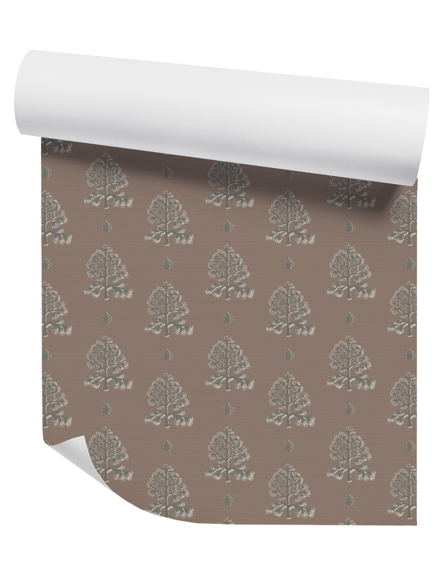 Vintage Poplar on Mauve Wallpaper