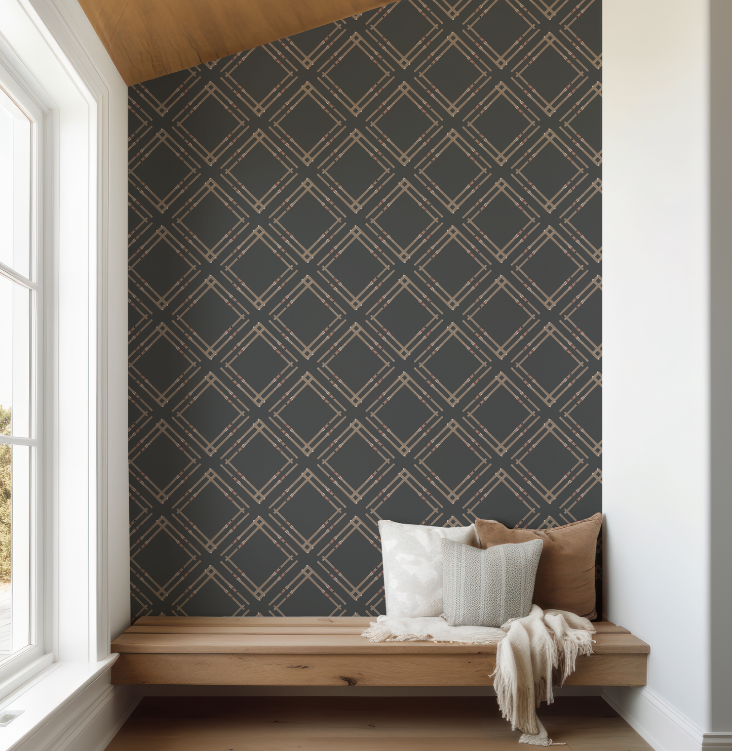 Ski Argyle on Black Wallpaper