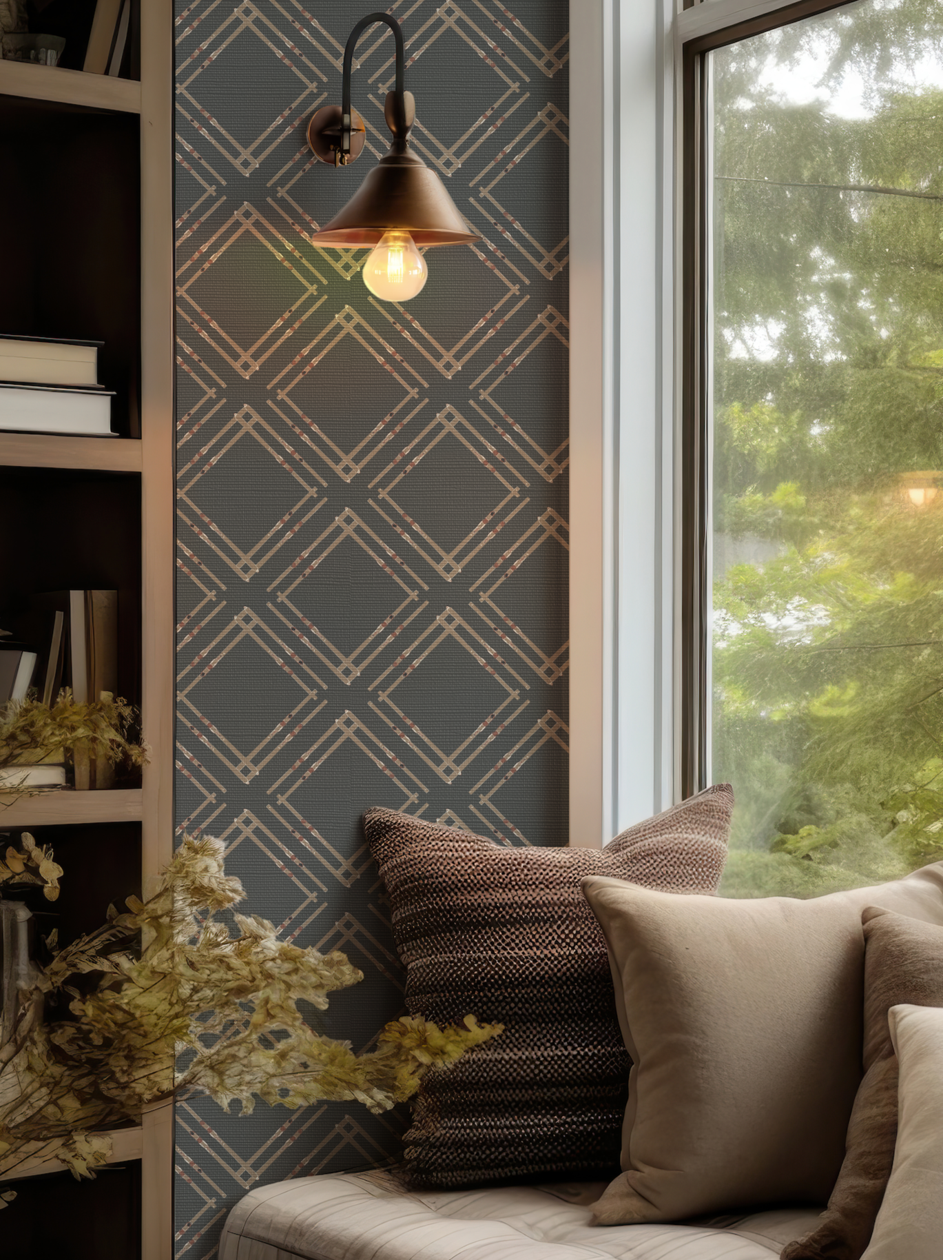 Ski Argyle on Black Wallpaper